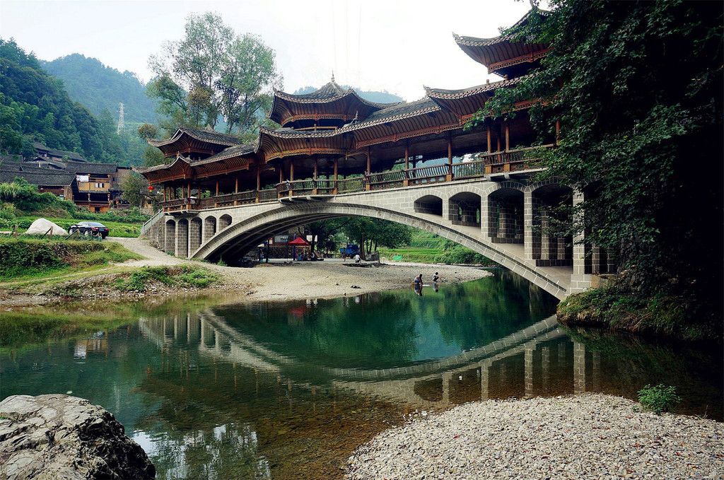 黔东南 郎德上寨,风雨桥