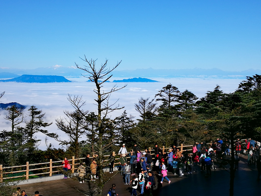 今天,峨眉山金顶的天气超好,本来以为是小雨的(天气预报,近段时间都