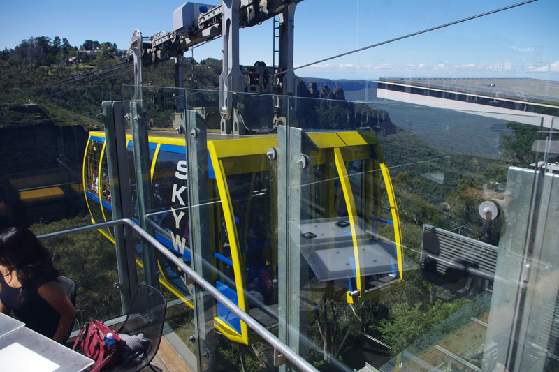 景观世界 scenic world 顶部站台的空中缆车 skyway(黄色)