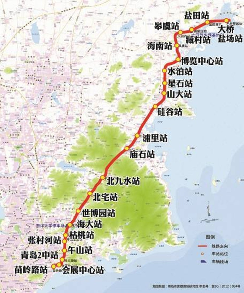 青岛地铁11号线线路图