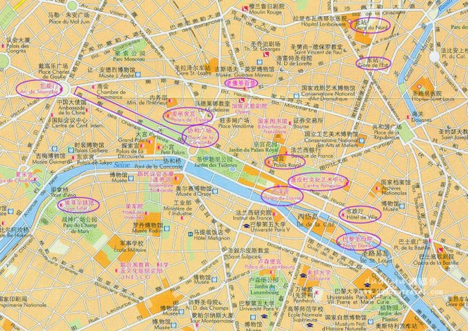 巴黎景点地图