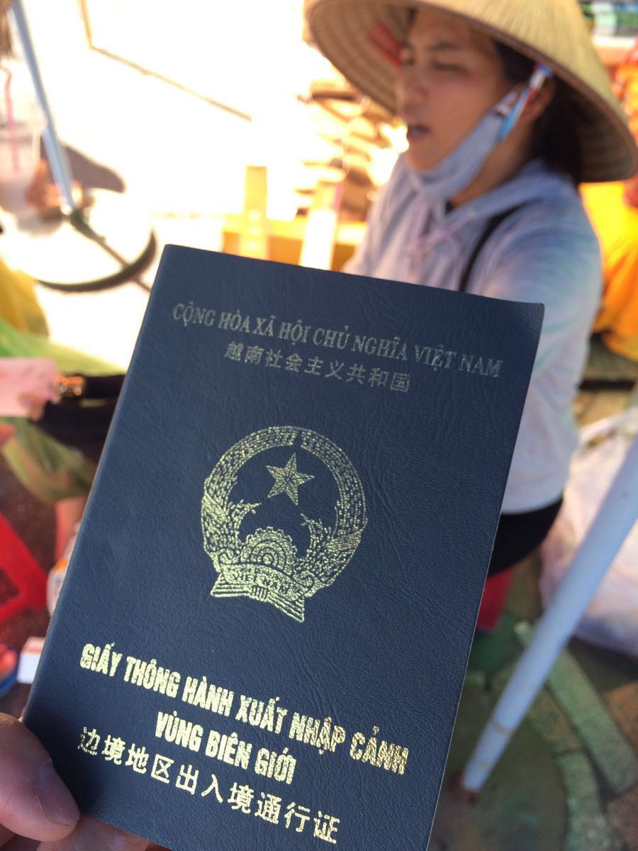              印有中文的越南护照