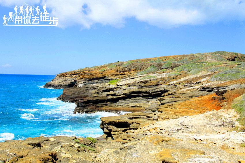 夏威夷欧胡岛拉奈观景台lanai lookout,波涛汹涌的海岸( 图)