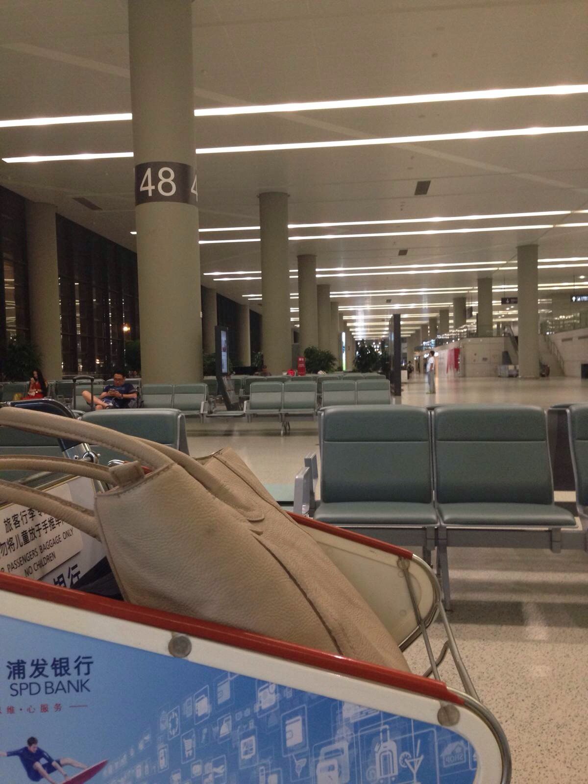 大概也就坐了三分之一的座位,这趟航空公司亏了吧 上海虹桥机场