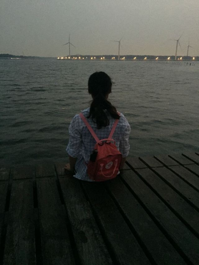 不知道为什么我的每个背影都这么忧伤. 台中高美湿地