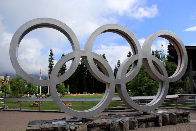 小镇里面的奥运五环标志