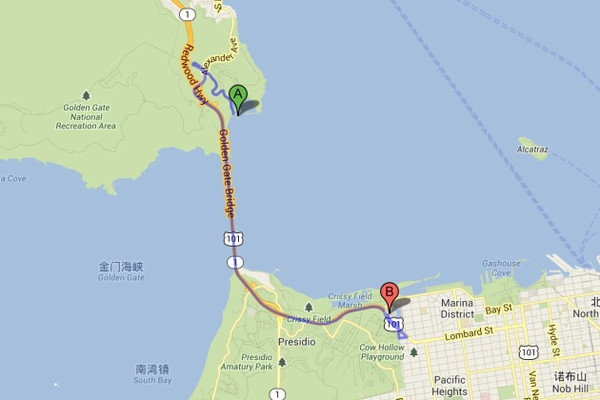 金门大桥visita point人很多,免费停车.