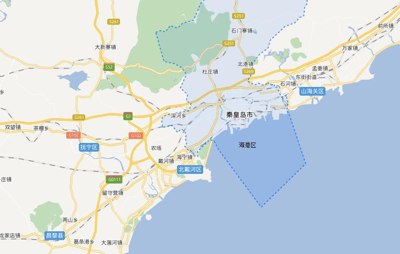 秦皇島現有海港區,山海關區,北戴河區,北戴河新區