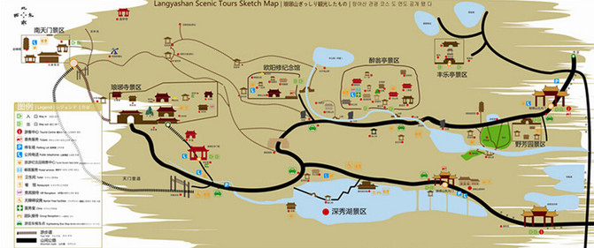 滁州琅琊山风景区地图图片