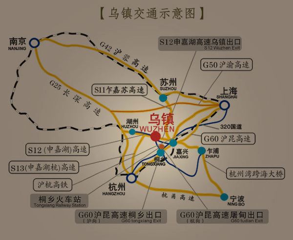 仅60分钟的车程,走乍嘉苏高速公路,到嘉兴转沪杭高速,到屠甸下高速,经