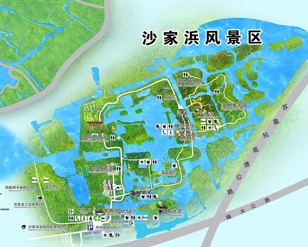 沙家浜风景区位于明媚秀丽的阳澄湖畔景区,占地面积6000多亩,交通便捷